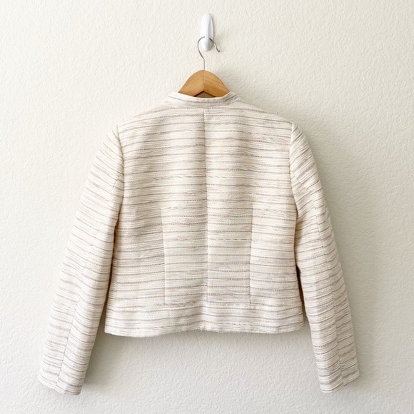 J crew multicolored striped tweed jacket size 2 - Picture 2 of 4